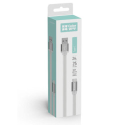 Дата кабель USB 2.0 AM to USB-C 0.25m white ColorWay (CW-CBUC001-WH)