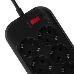 Мережевий фільтр живлення ColorWay CW-CHE64B, 6 розеток/4USB Black (CW-CHE64B)