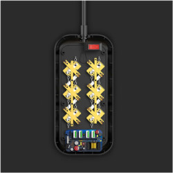 Мережевий фільтр живлення ColorWay CW-CHE64B, 6 розеток/4USB Black (CW-CHE64B)