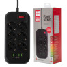 Мережевий фільтр живлення ColorWay CW-CHE64B, 6 розеток/4USB Black (CW-CHE64B)