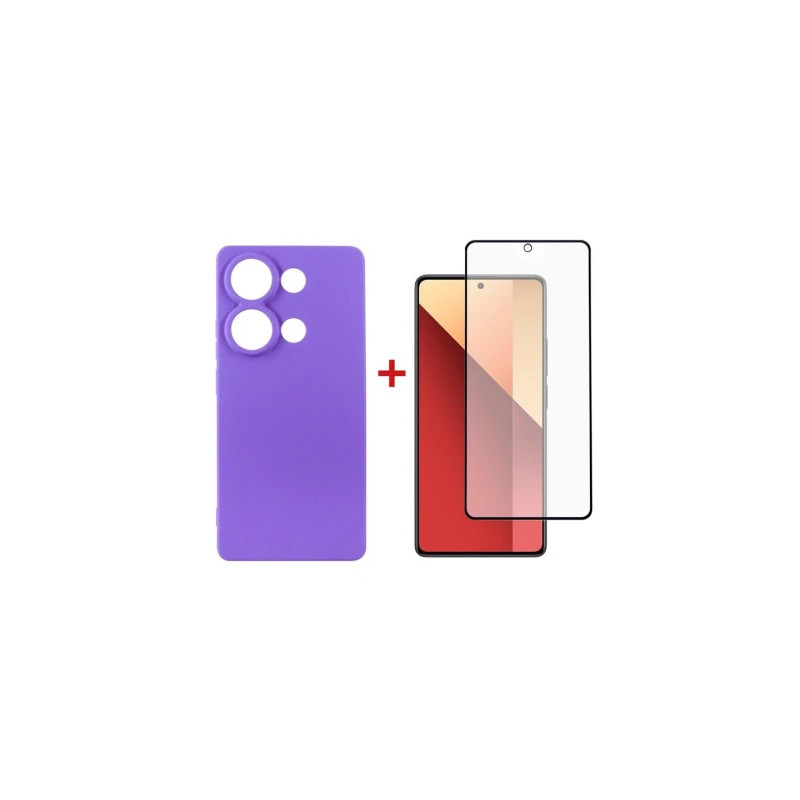 Чохол до мобільного телефона Dengos Kit for Xiaomi Redmi Note 13 Pro 4G case + glass (Purple) (DG-KM-64)