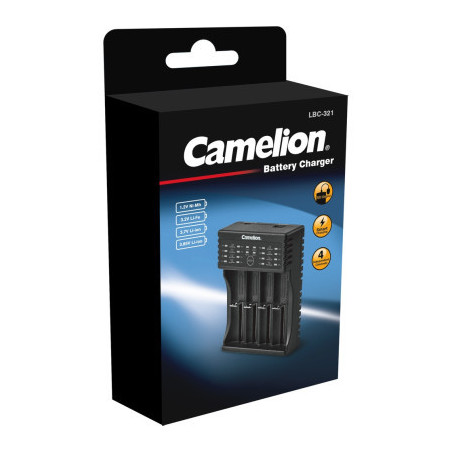 Зарядний пристрій для акумуляторів Camelion Univercal charger for Ni-MH 1.2V, Li-Fe 3.2V, Li-Ion 3.7 to 3.85V, Input DC 5V-2A (L