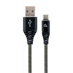 Дата кабель USB 2.0 AM to USB-C 2.0m Cablexpert (CC-USB2B-AMCM-2M-BW)