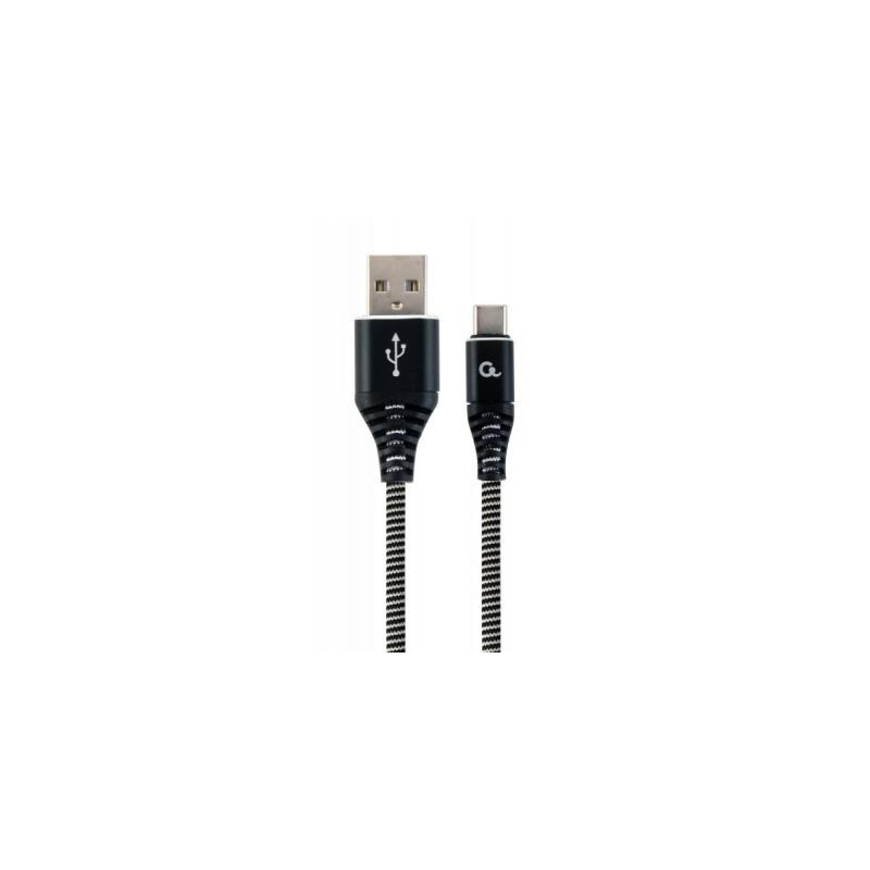 Дата кабель USB 2.0 AM to USB-C 2.0m Cablexpert (CC-USB2B-AMCM-2M-BW)