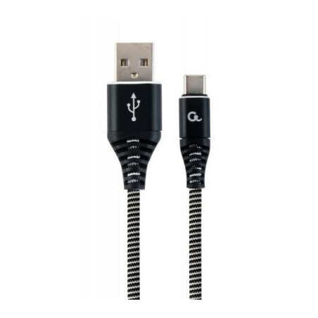Дата кабель USB 2.0 AM to USB-C 2.0m Cablexpert (CC-USB2B-AMCM-2M-BW)