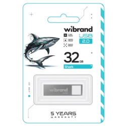 USB флеш накопичувач Wibrand 32GB Shark Silver USB 2.0 (WI2.0/SH32U4S)