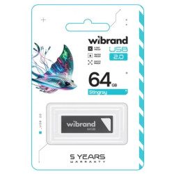 USB флеш накопичувач Wibrand 64GB Stingray Grey USB 2.0 (WI2.0/ST64U5G)