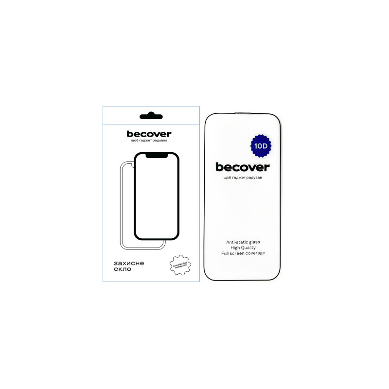 Скло захисне BeCover Apple iPhone 14 Pro Max 10D Black (711328)