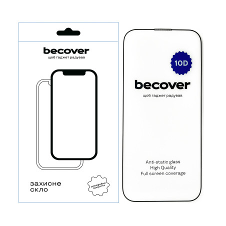 Скло захисне BeCover Apple iPhone 14 Pro Max 10D Black (711328)