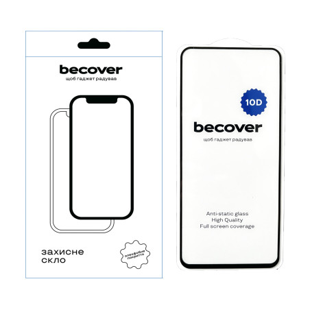 Скло захисне BeCover Xiaomi Redmi 12 4G 10D Black (711369)