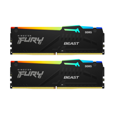 Модуль пам'яті для комп'ютера DDR5 16GB (2x8GB) 6000 MHz Beast RGB EXPO Kingston Fury (ex.HyperX) (KF560C30BBEAK2-16)