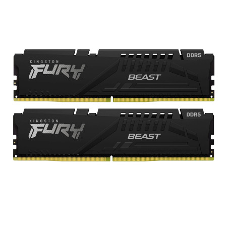 Модуль пам'яті для комп'ютера DDR5 32GB (2x16GB) 6400 MHz Beast Black EXPO Kingston Fury (ex.HyperX) (KF564C32BBEK2-32)