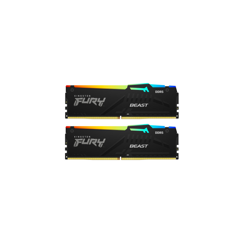 Модуль пам'яті для комп'ютера DDR5 64GB (2x32GB) 6000 MHz Beast RGB EXPO Kingston Fury (ex.HyperX) (KF560C30BBEAK2-64)