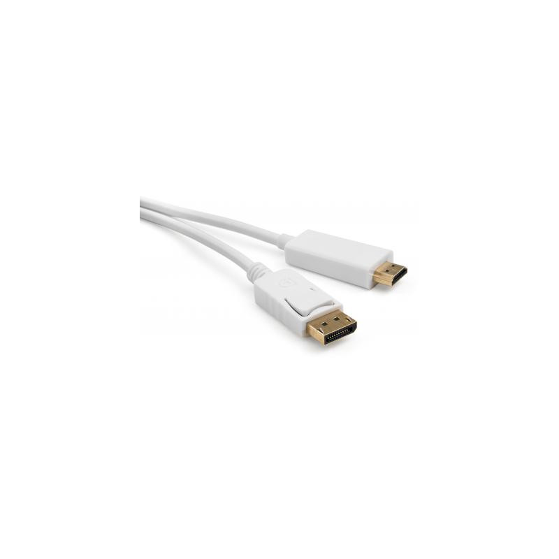 Кабель мультимедійний DisplayPort M to HDMI M 1.8m Vinga (VCPDPHDMI1.8WH)