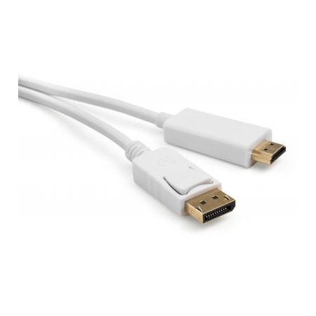 Кабель мультимедійний DisplayPort M to HDMI M 1.8m Vinga (VCPDPHDMI1.8WH)
