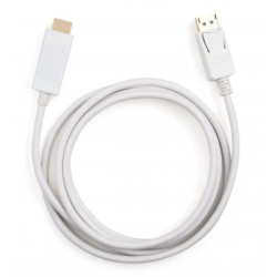Кабель мультимедійний DisplayPort M to HDMI M 1.8m Vinga (VCPDPHDMI1.8WH)