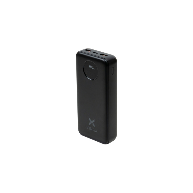 Батарея універсальна Vinga 20000 mAh 22.5W Display Black (VPBB2022)