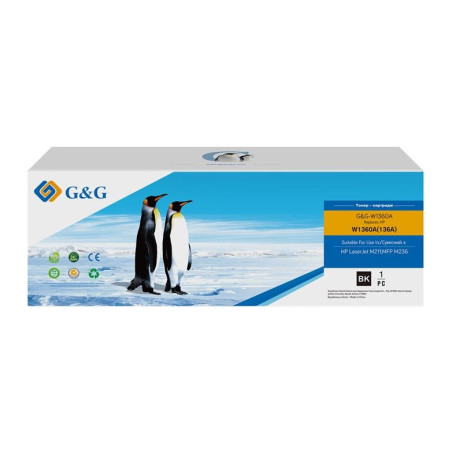 Картридж G&G HP 136A LJ M211/M212/M236 Black (1150 ст) AO-чип (G&G-W1360A_NC)