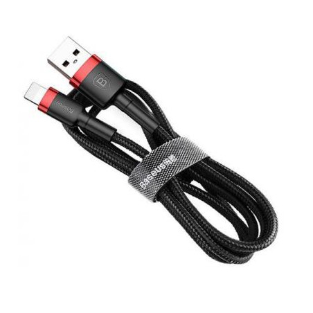 Дата кабель USB 2.0 AM to Lightning 0.5m Cafule 2.4A red+black Baseus (CALKLF-A19)