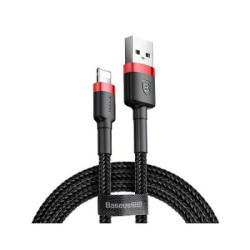 Дата кабель USB 2.0 AM to Lightning 0.5m Cafule 2.4A red+black Baseus (CALKLF-A19)