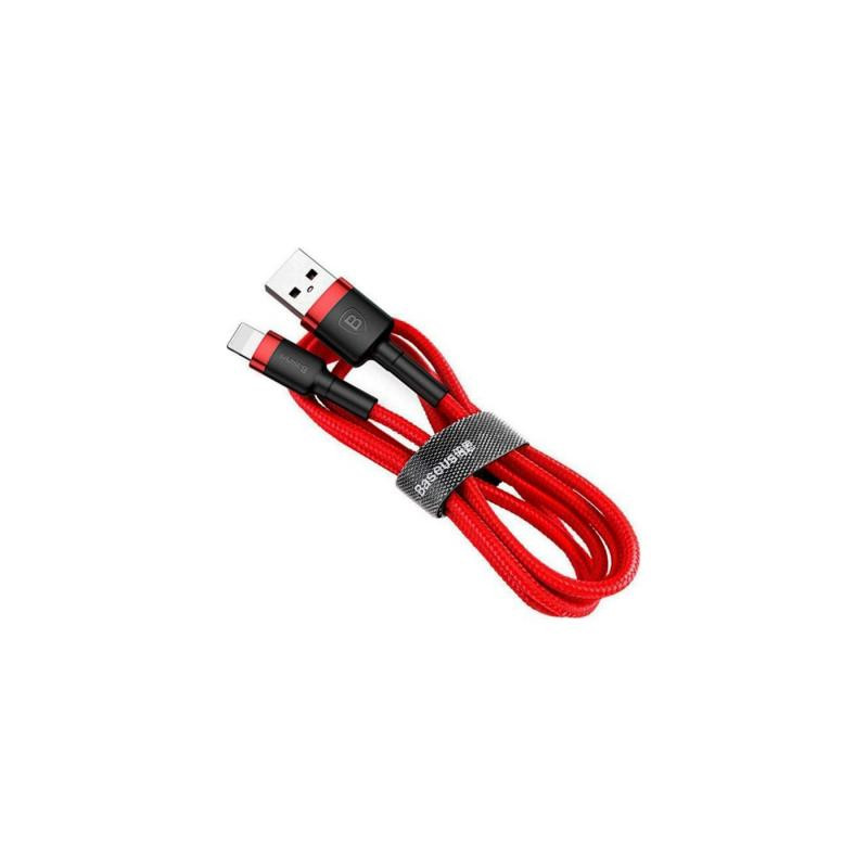Дата кабель USB 2.0 AM to Lightning 1.0m Cafule 2.4A red+red Baseus (CALKLF-B09)