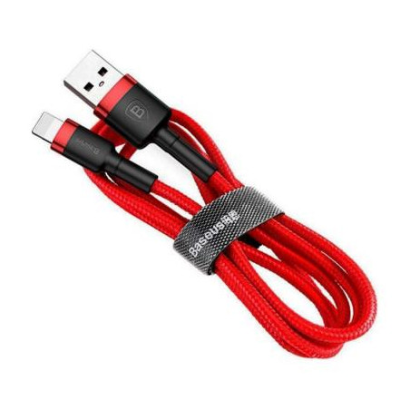 Дата кабель USB 2.0 AM to Lightning 1.0m Cafule 2.4A red+red Baseus (CALKLF-B09)