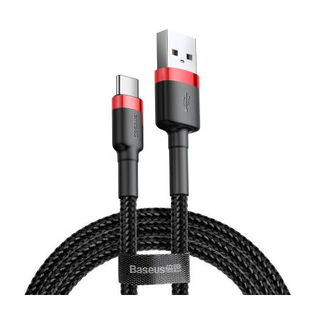 Дата кабель USB 2.0 AM to USB-C 1.0m Cafule 3A red+black Baseus (CATKLF-B91)
