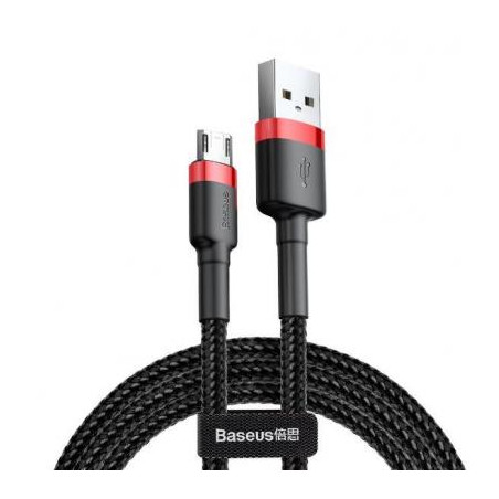 Дата кабель USB 2.0 AM to Micro 5P 1.0m Cafule 2.4A red+black Baseus (CAMKLF-B91)