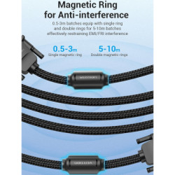 Кабель мультимедійний DVI M to DVI M 8.0m 24+1pin 2K60Hz ferrite Vention (EAEBK)