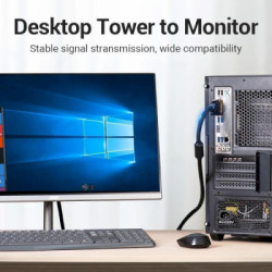 Кабель мультимедійний DVI M to DVI M 8.0m 24+1pin 2K60Hz ferrite Vention (EAEBK)