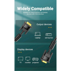 Кабель мультимедійний VGA M to VGA M 2.0m ferrite Vention (DAEBH)