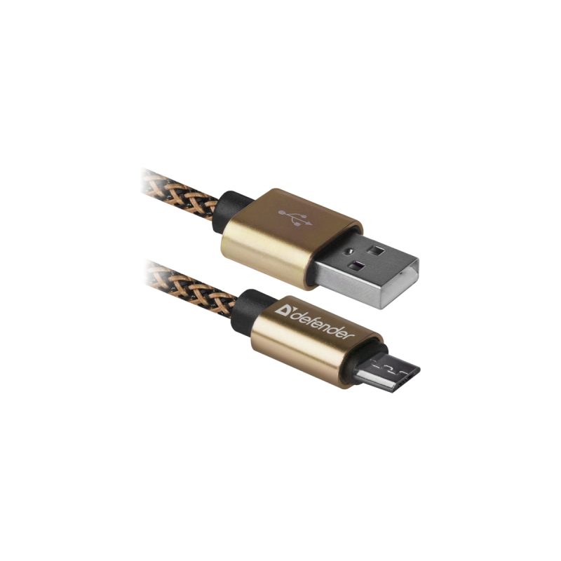 Дата кабель USB 2.0 AM to Micro 5P 1.0m USB08-03T gold Defender (87800)