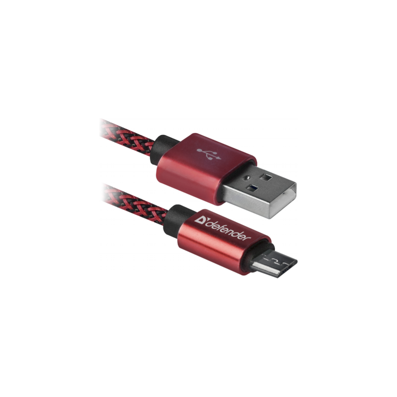 Дата кабель USB 2.0 AM to Micro 5P 1.0m USB08-03T red Defender (87801)