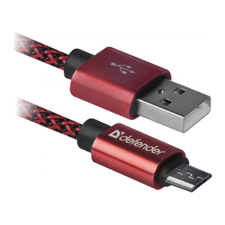 Дата кабель USB 2.0 AM to Micro 5P 1.0m USB08-03T red Defender (87801)