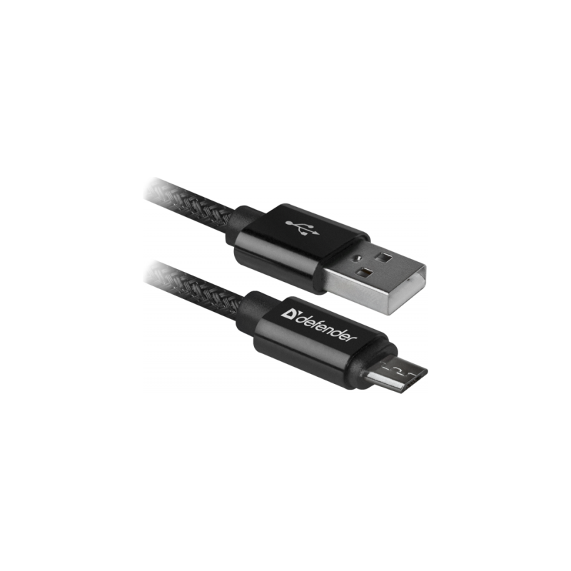 Дата кабель USB 2.0 AM to Micro 5P 1.0m USB08-03T PRO black Defender (87802)