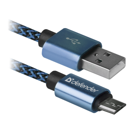 Дата кабель USB 2.0 AM to Micro 5P 1.0m USB08-03T blue Defender (87805)