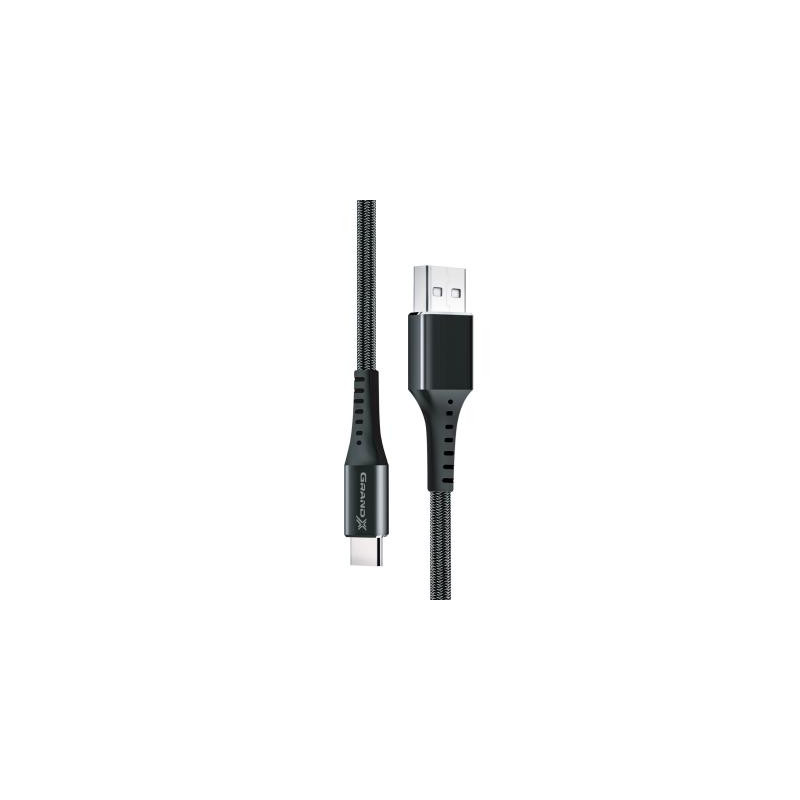 Дата кабель USB 2.0 AM to USB-C 1.2m Black Grand-X (FC-12B)