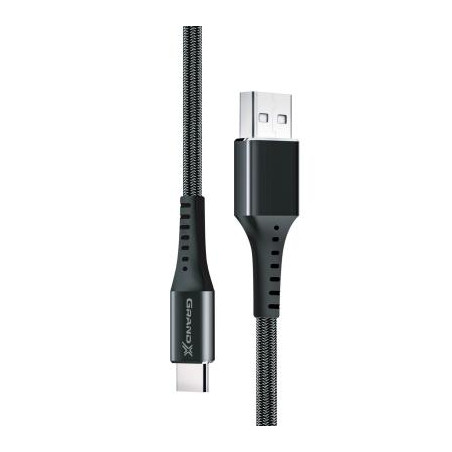 Дата кабель USB 2.0 AM to USB-C 1.2m Black Grand-X (FC-12B)