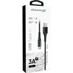 Дата кабель USB 2.0 AM to USB-C 1.2m Black Grand-X (FC-12B)
