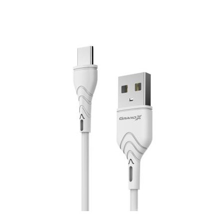Дата кабель USB 2.0 AM to USB-C 1.0m White Grand-X (PC-03W)