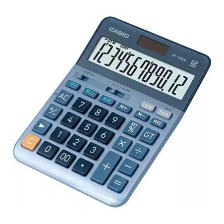 Калькулятор Casio DF-120EM-W-EP, блакитний (CALC-CAS-DF-120EM-W)