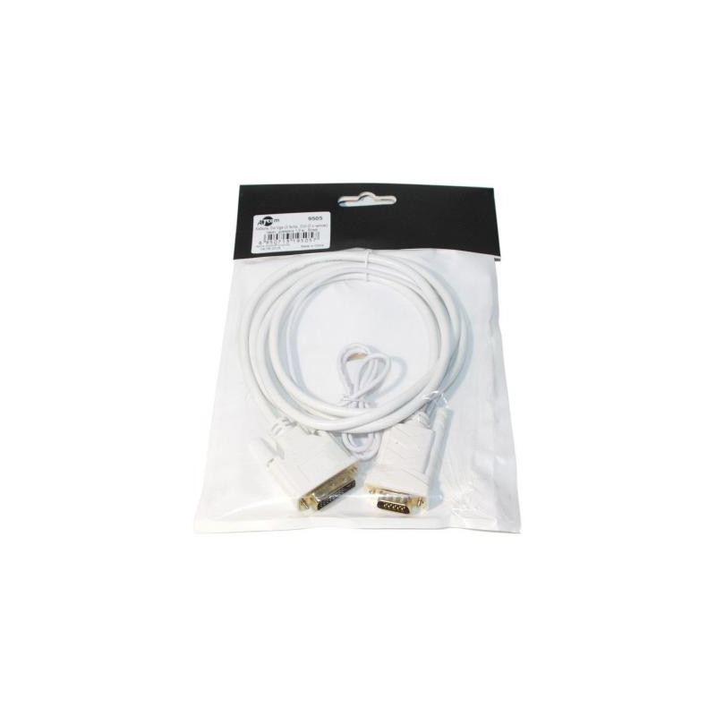 Кабель мультимедійний DVI M to VGA M 1.0m 24+1pin white Atcom (9505)