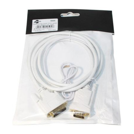 Кабель мультимедійний DVI M to VGA M 1.0m 24+1pin white Atcom (9505)