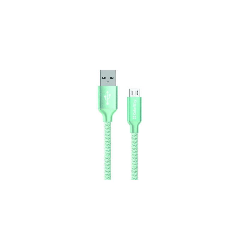 Дата кабель USB 2.0 AM to Micro 5P 1.0m mint ColorWay (CW-CBUM002-MT)