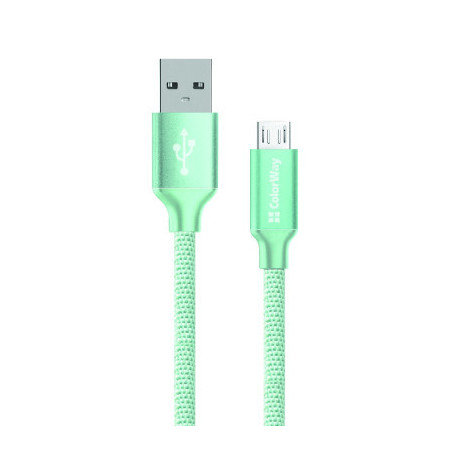 Дата кабель USB 2.0 AM to Micro 5P 1.0m mint ColorWay (CW-CBUM002-MT)