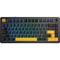 Клавіатура Aula F75 Gasket Greywood V3 switch Hot-Swap PBT Wireless/Bluetooth/USB Black (6948391208626)