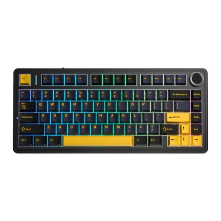 Клавіатура Aula F75 Gasket Greywood V3 switch Hot-Swap PBT Wireless/Bluetooth/USB Black (6948391208626)