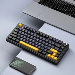 Клавіатура Aula F75 Gasket Greywood V3 switch Hot-Swap PBT Wireless/Bluetooth/USB Black (6948391208626)