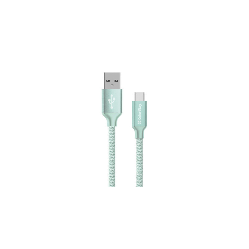 Дата кабель USB 2.0 AM to USB-C 2.0m mint ColorWay (CW-CBUC008-MT)