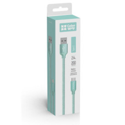 Дата кабель USB 2.0 AM to USB-C 2.0m mint ColorWay (CW-CBUC008-MT)